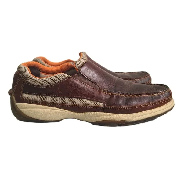 Sperry Top Sider 9.5 Brown Leather Boat Shoes Loafers Deck Slip Ons Sneakers - Picture 1 of 7